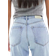 Stradivarius Petite Dad Jeans - Ljusblå Dad Jeans Med Vida