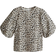 H&M Balloon-Sleeved Top - White/Leopard Print