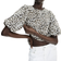 H&M Balloon-Sleeved Top - White/Leopard Print