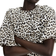 H&M Balloon-Sleeved Top - White/Leopard Print