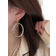 Shein Metallic Color-blocked Oval Shaped Drop Earrings For Women, Fashionable & Versatile & Simple