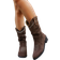 Shein Chunky Heel Mid-Calf Boots - Brown