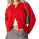 New Look Crew Neck Cardigan - Red