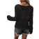 Shein Solid Pointelle Knit Drop Shoulder Sweater