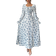 Shein Elegant Floral Print Square Neck Dress - Pearl