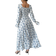 Shein Elegant Floral Print Square Neck Dress - Pearl