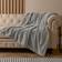 OHS Faux Fur Thick Ribbed Blankets Grey (150x125cm)