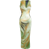 Shein Tie-Dye Printed Slim Fit Long Dress - Green