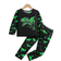 Shein Stücke Kleinkind Jungen Schlafanzug-Set mit Dinosaurier Motiv in Leuchtvariante, Langarm für den Herbst