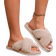Shein Women's Black Furry Slide Sandals With Open Toe, Cross Straps & Anti-slip Sole, Comfortable & Fashionable For Indoor Home Use