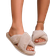 Shein Women's Black Furry Slide Sandals With Open Toe, Cross Straps & Anti-slip Sole, Comfortable & Fashionable For Indoor Home Use