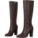 Shein Womens Chunky Heel OverTheKnee Boots With Side Zipper European American Retro Style Durable Fashionable Pointed Toe Trend Boots For AutumnWinter