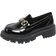 Shein Womens New Arrival Loafers With British Style And Thick Soles PU Material And Buckle Decoration WearResistant And NonSlip Fashionable For Outd