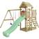 Wickey Aire de jeux Portique bois MultiFlyer toit en bois avec balançoire Marron