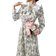 Shein Damen Frühling/Sommer Blumenmuster Rüschen Saum Gürtel Langarm Kleid mit Plissee Saum, elegant