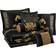 Chezmoi Collection Royale Jacquard Floral 7 Piece Comforter Set Bedspread Black, Gold (299.7x243.8cm)
