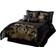 Chezmoi Collection Royale Jacquard Floral 7 Piece Comforter Set Bedspread Gold, Black (299.7x243.8cm)