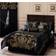 Chezmoi Collection Royale Jacquard Floral 7 Piece Comforter Set Bedspread Gold, Black (299.7x243.8cm)