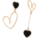 Shein 1pair Sweet & Stylish Metallic Heart Pendant Earrings, Birthday Gift