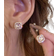 Shein pair Exquisite Chic Copper Plated Stone Stud Earrings With Elegant Unique Design As Daily Or Festival Gift For Women