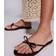 Simmi London Char Platta Sandaler Med Rosettdetalj - Chokladbruna
