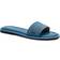 Michael Kors Dana Logo Embossed Denim Slide Sandal - Blue