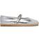 Michael Kors MK Lynn Metallic Leather Ballet Espadrille - Silver