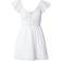 Hollister Short Sleeve Shirred Waist Detail Mini Skater Dress - White