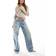 Bershka Super Baggy Wide Leg Jeans - Light Wash Blue