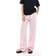 Bershka Tie Waist Wide Leg Linen Trousers - Pink