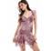 Bershka Frill Detail Tie Back Mini Dress - Pink Paisley