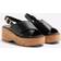 River Island Cross Strap Sling Back Wedge Sandals - Black