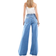 ASOS DESIGN Blå vida jeans med hög midja och indragning