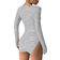 Shein Striped Boxy Collar Long Sleeve T-Shirt - Autumn