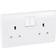 Nexus BG White Double 2 Gang Plug Socket 13A 822