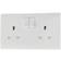Nexus BG White Double 2 Gang Plug Socket 13A 822