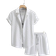 Shein Manfinity Men Solid Button Up Shirt & Shorts Set - Casual
