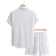 Shein Manfinity Men Solid Button Up Shirt & Shorts Set - Casual