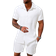 Shein Manfinity Men Solid Button Up Shirt & Shorts Set - Casual