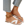 Shein Women Rhinestone Decor Twist Detail Flat Sandals, Glamorous Slide Sandals For Beach