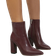 Shein Womens Fashion New Burgundy Short Boots Simple Versatile Party Wear Side Zipper Super High Chunky Heel Pointed Toe Motorcycle Boots