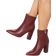 Shein Womens Fashion New Burgundy Short Boots Simple Versatile Party Wear Side Zipper Super High Chunky Heel Pointed Toe Motorcycle Boots
