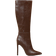 Shein Sexy Fashionable Coffee Color Pointed Toe Side Zipper Casual Slim Fit Womens KneeHigh Boots Winter Fall Shoes