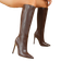 Shein Sexy Fashionable Coffee Color Pointed Toe Side Zipper Casual Slim Fit Womens KneeHigh Boots Winter Fall Shoes