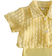 Shein Baby Girls' Holiday Leisure Style Textured Fabric Short Sleeved Shirt Shorts Suspenders Romper 3pcs Set Perfect For Daily Wear, Exclusive For Su
