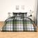 OHS Hamilton Check Set, Charcoal/Green - Double Duvet Cover Green, Grey (230x220cm)