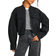 boohoo Wool Look Double Zip Bomber Jacket - Black