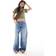 Stradivarius Posede Jeans Med Lav Talje - Mørkeblå Vask