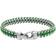 Nialaya Men's Green Woven 8mm Box Chain Bracelet - Silver