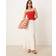 Gina Tricot Tiered Maxi Skirt With Lace Insert - Cream